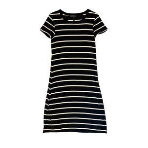 Spenser Jeremy Black and Cream Striped Midi Dress